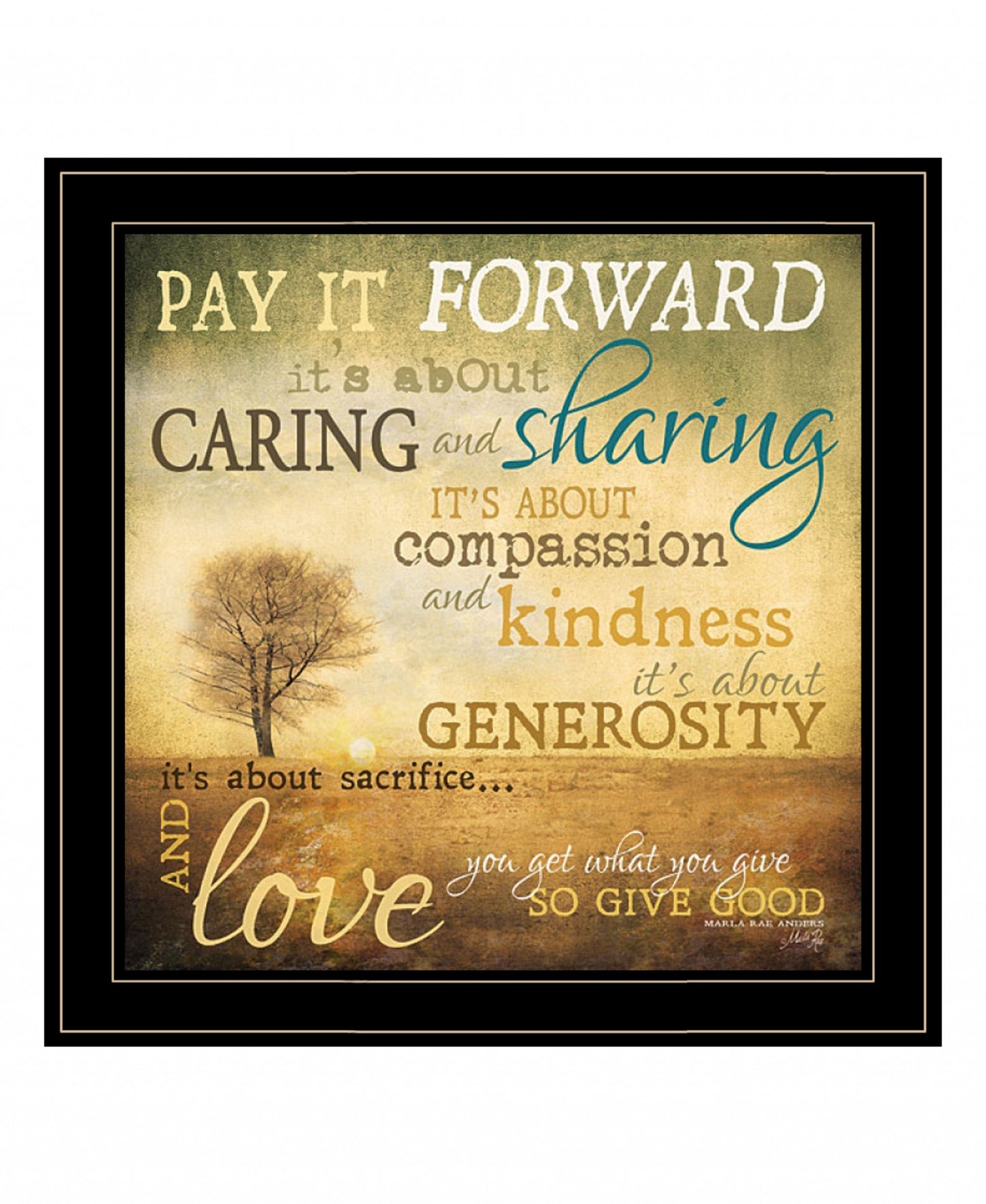Meaning Of Pay It Forward 3 Black Framed Print Wall Art