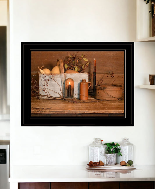 Gathering The Harvest 3 Black Framed Print Wall Art