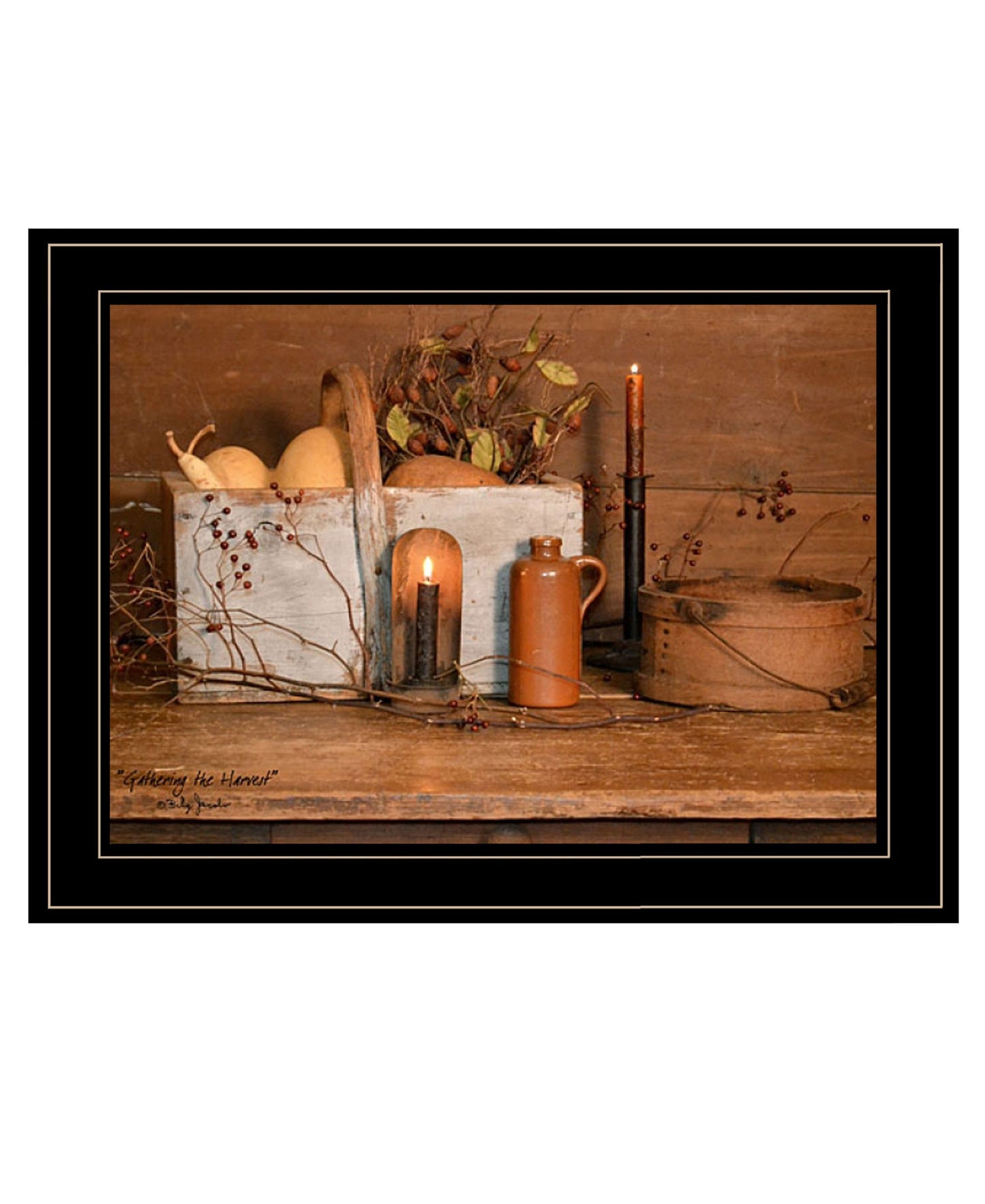 Gathering The Harvest 3 Black Framed Print Wall Art