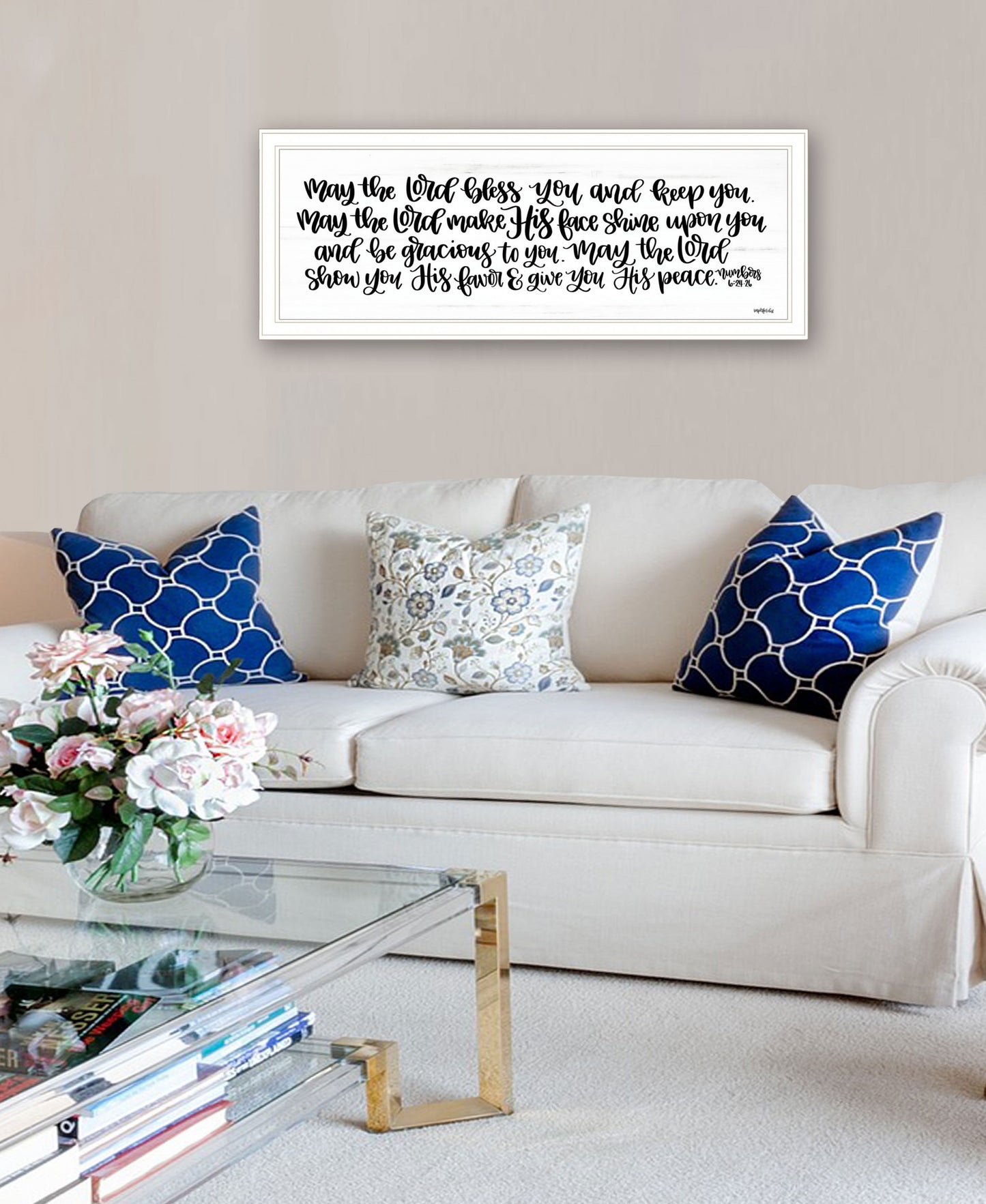 May The Lord Bless You And Keep You 1 White Framed Print Wall Art