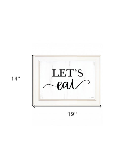 Lets Eat 2 White Framed Print Wall Art