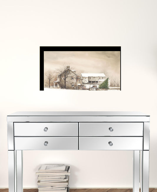 Bringing Home The Tree 3 Black Framed Print Wall Art