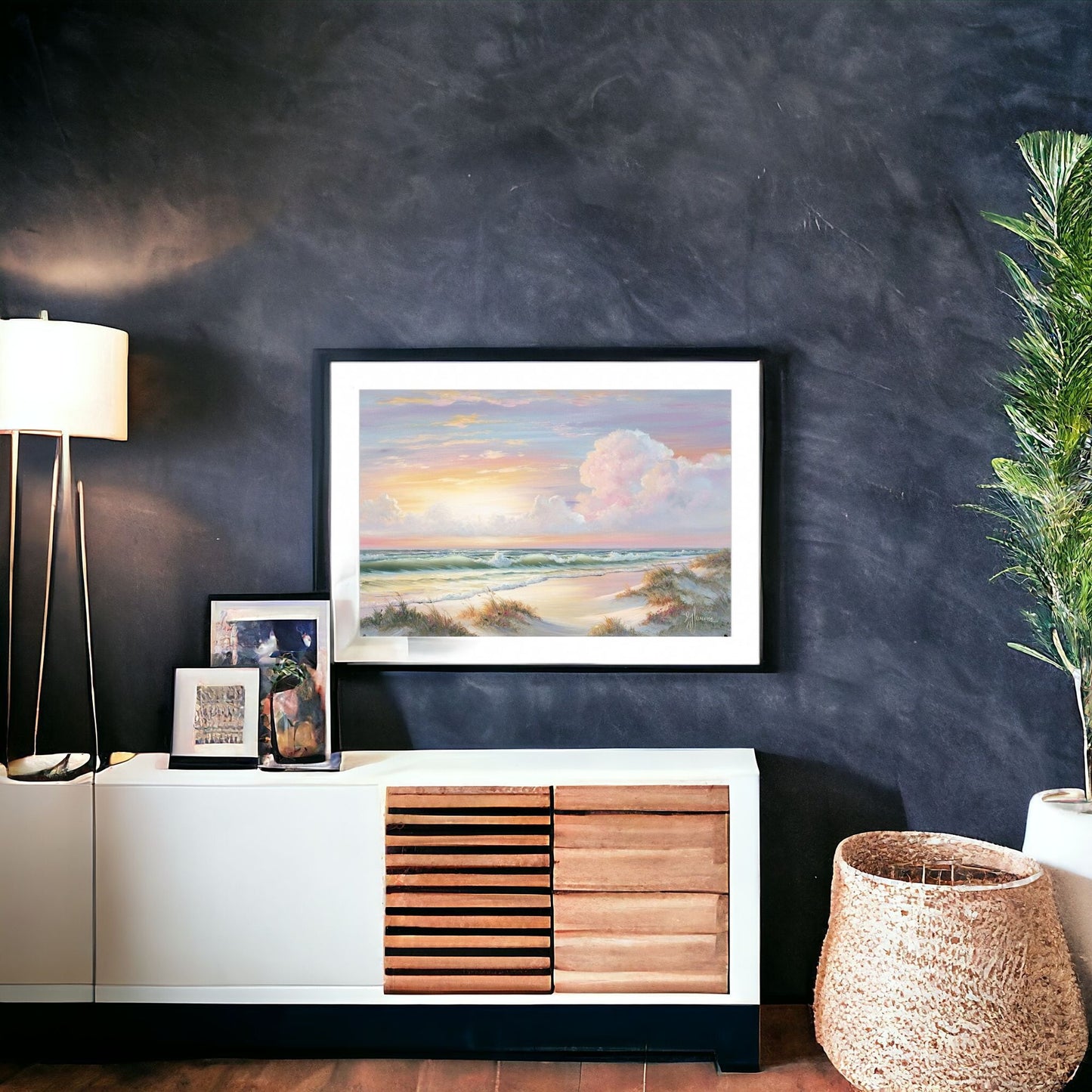 Golden Sunset On Crystal Cove 3 White Framed Print Wall Art