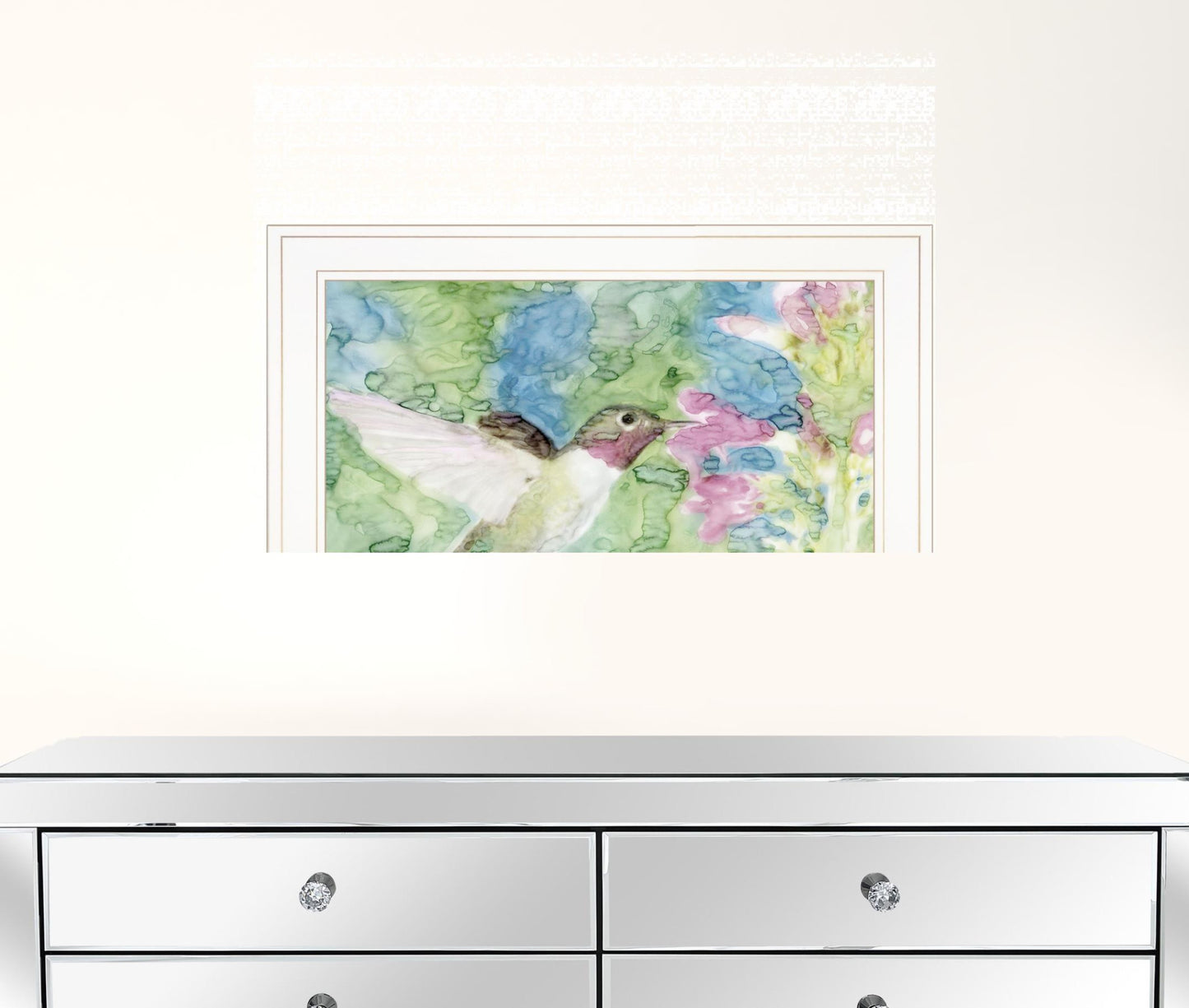 Hummingbird 1 White Framed Print Wall Art