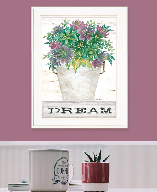 Dream Succulents 2 White Framed Print Wall Art