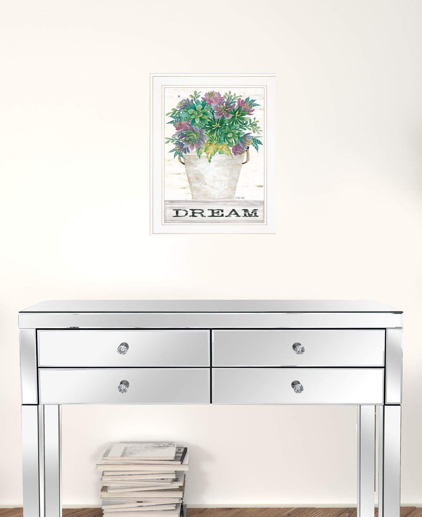 Dream Succulents 2 White Framed Print Wall Art