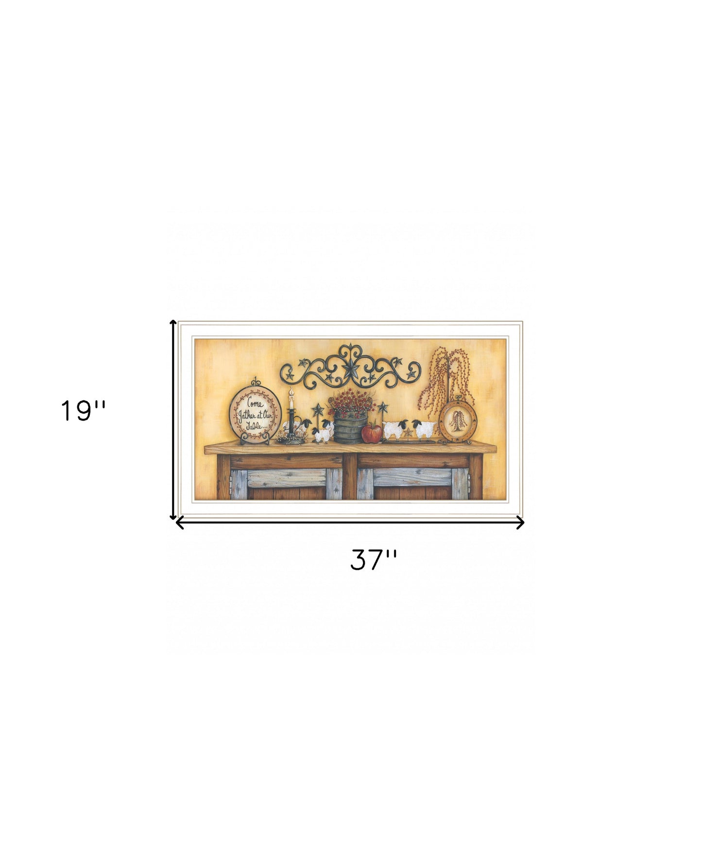 Come Gather At Our Table 3 White Framed Print Wall Art
