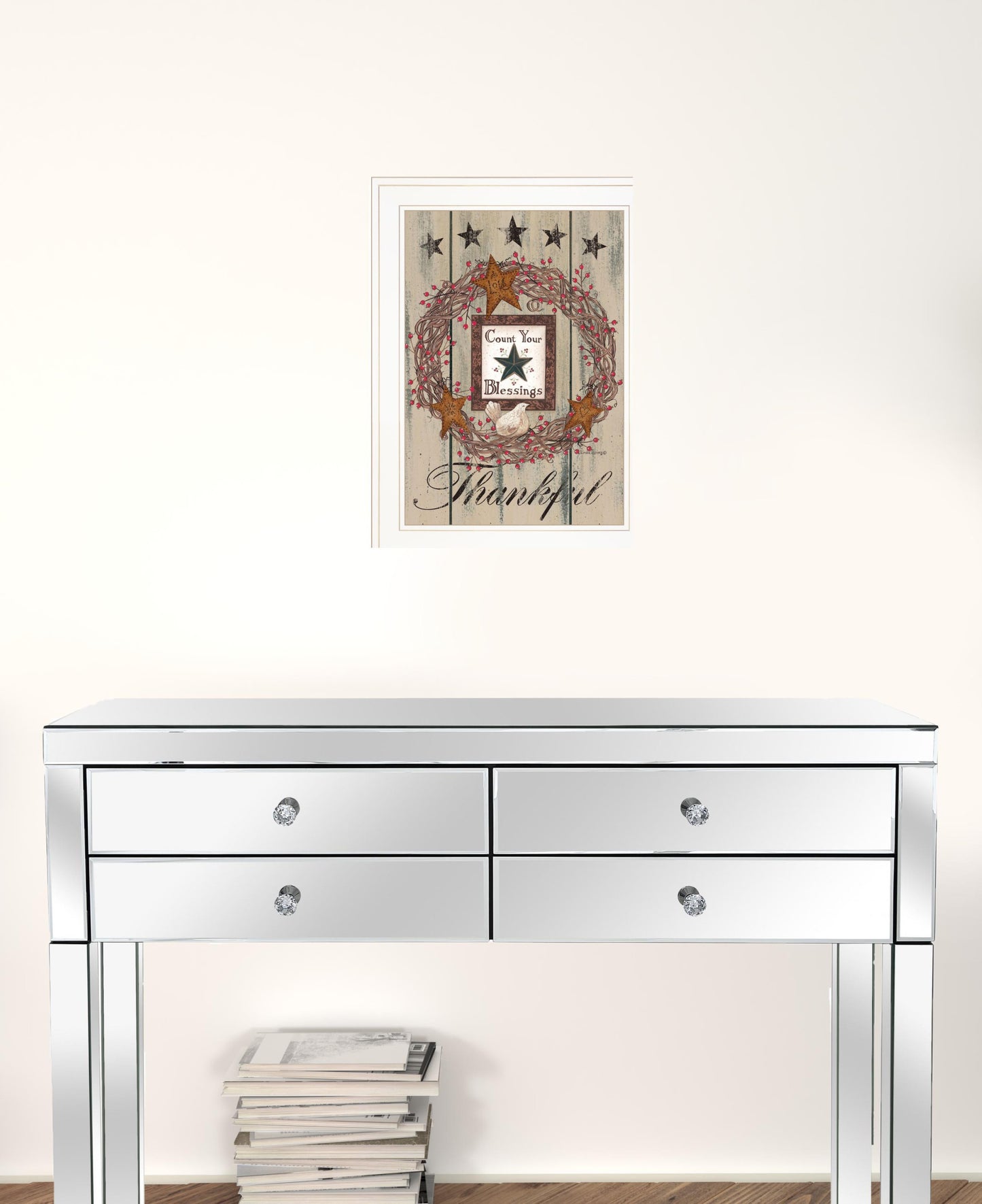 Count Your Blessings 1 White Framed Print Wall Art