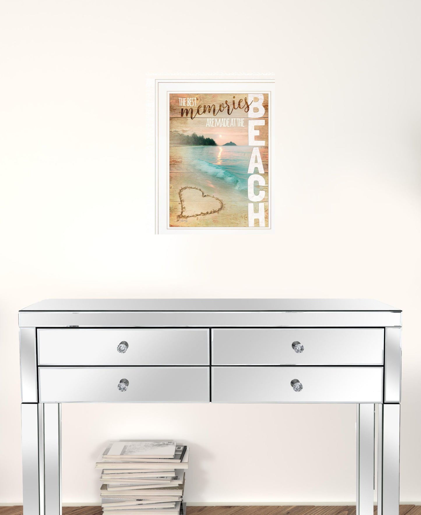 Beach Memories 1 White Framed Print Wall Art