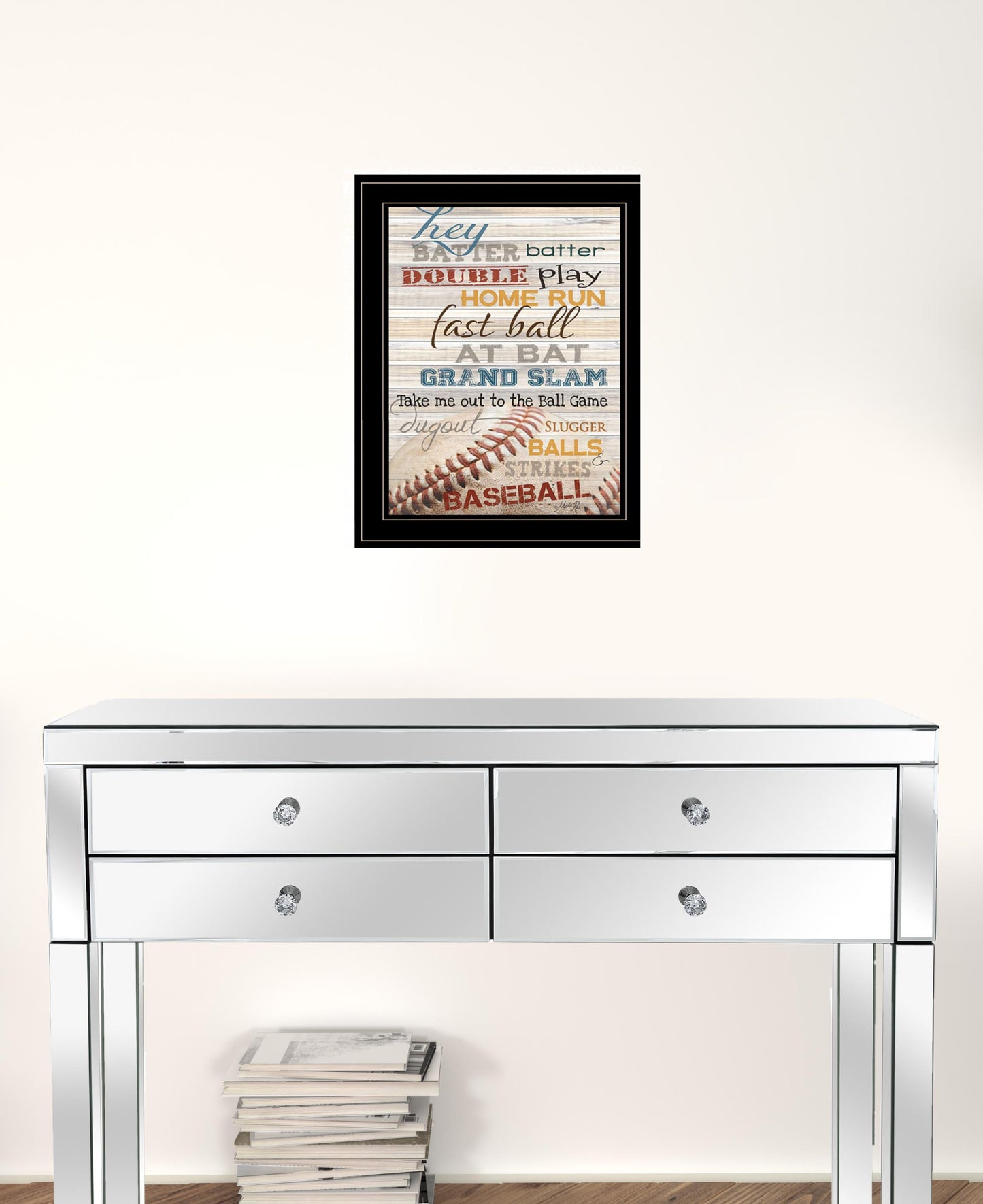 Hey Batter Batter 2 Black Framed Print Wall Art