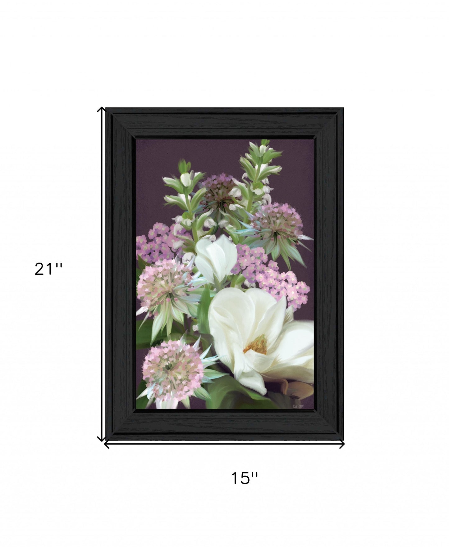 Wild For Plum Bouquet 3 Black Framed Print Wall Art