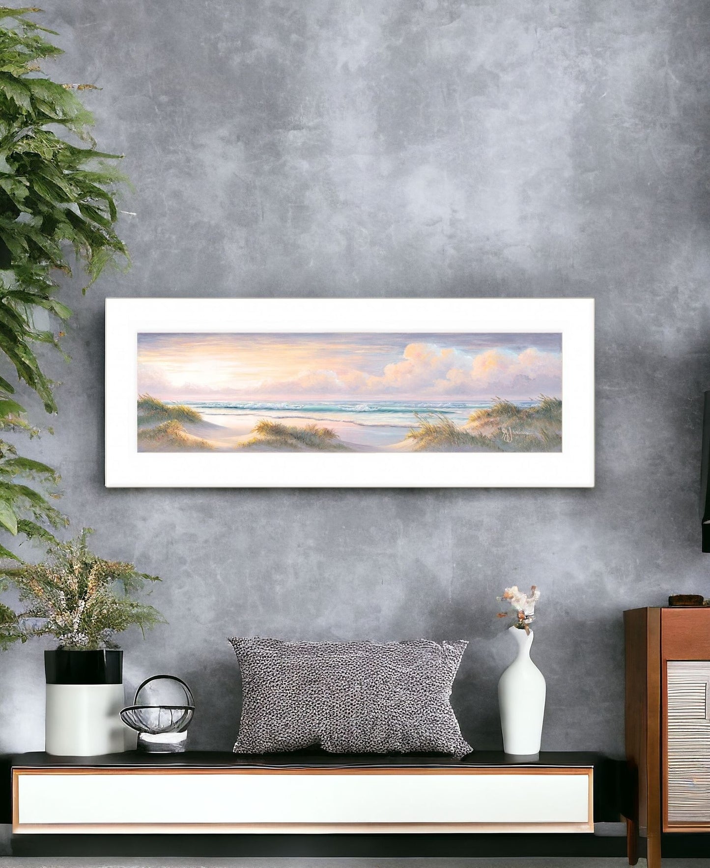 Seascape II 1 White Framed Print Wall Art