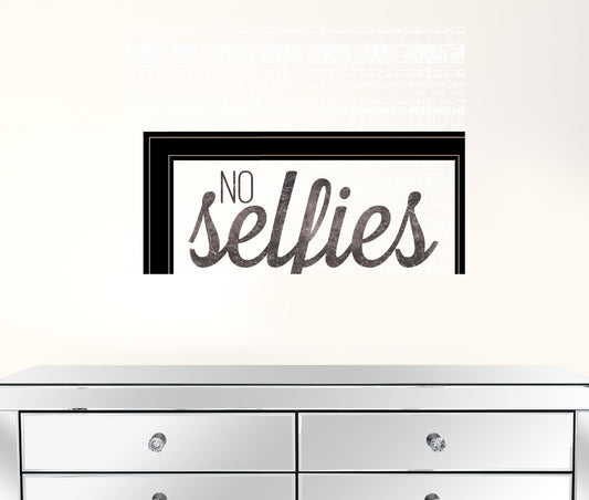 No Selfies In The Bathroom 6 Black Framed Print Wall Art