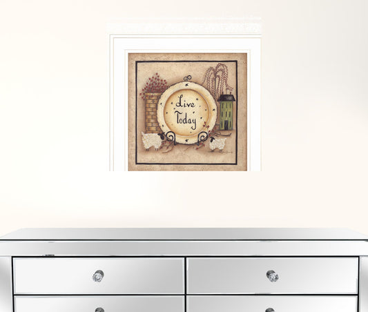 Live Today 3 White Framed Print Wall Art