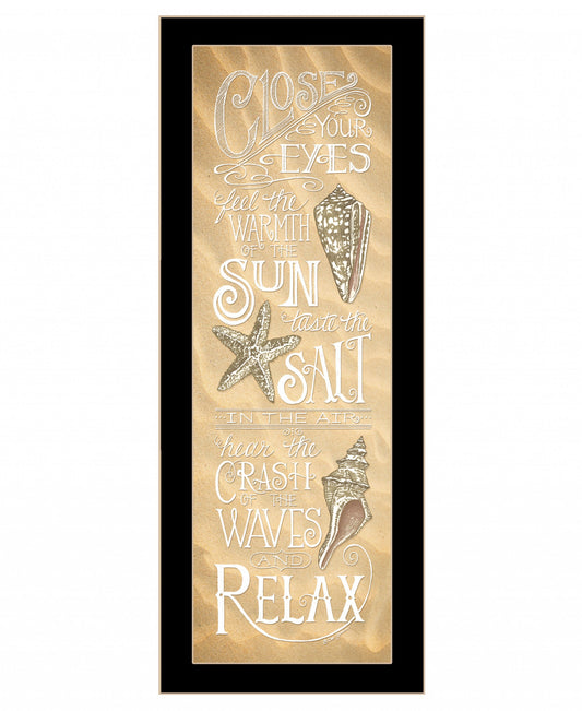 Close Your Eyes 1 Black Framed Print Wall Art