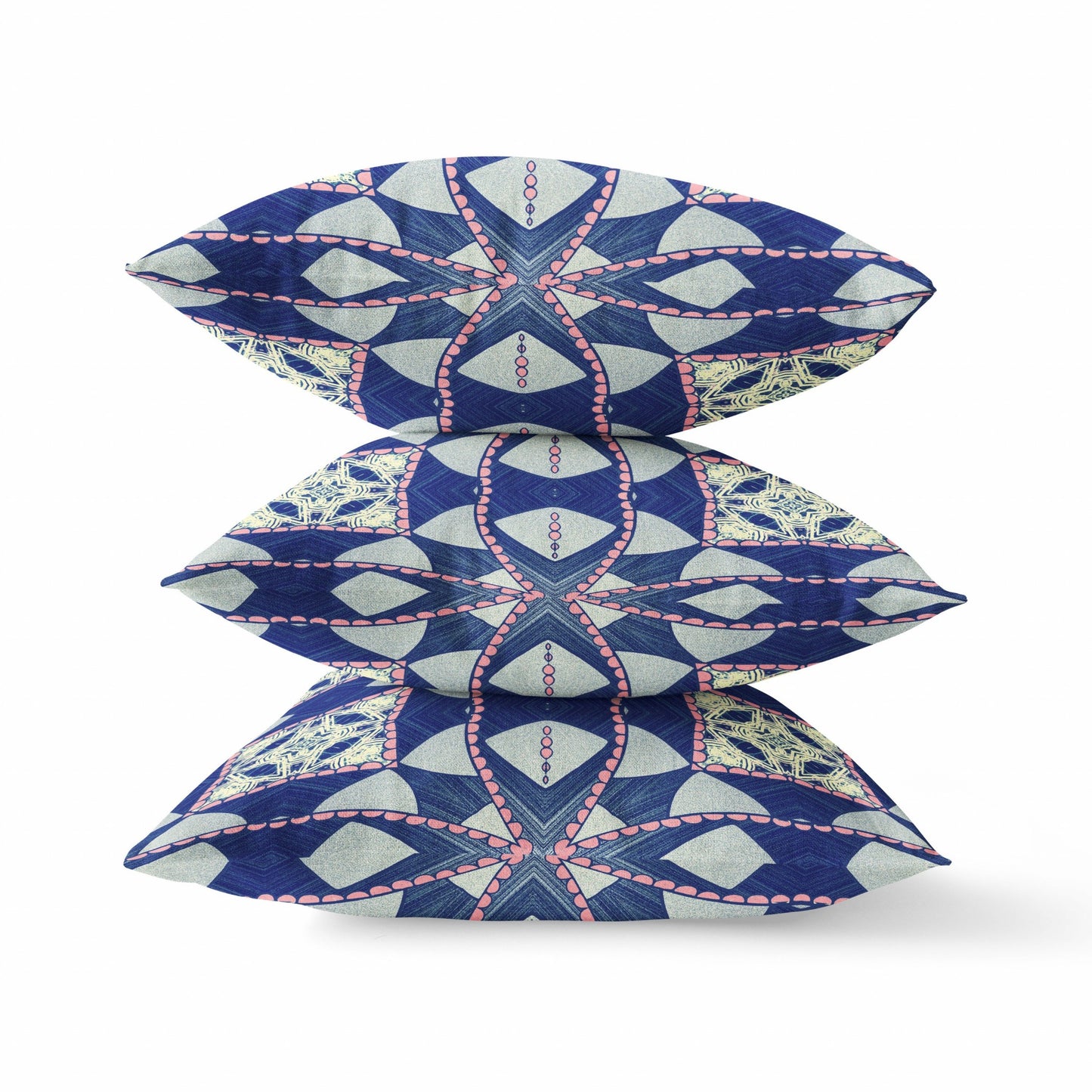 20" Indigo Pink Cosmic Circle Boho Suede Throw Pillow