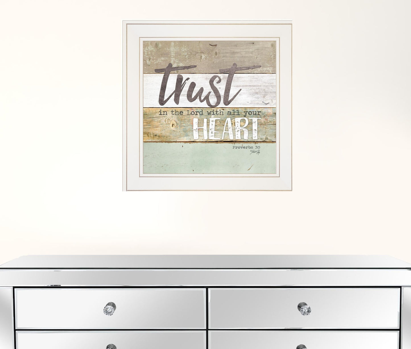 Trust In The Lord 1 White Framed Print Wall Art