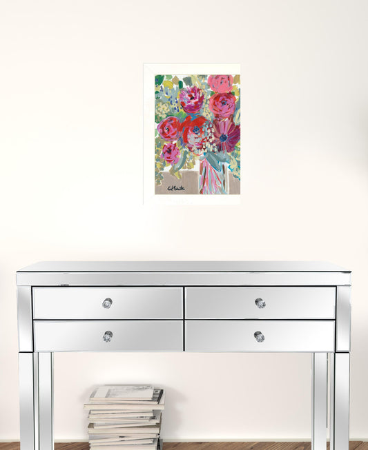 Blooming In The Window Sill White Framed Print Wall Art