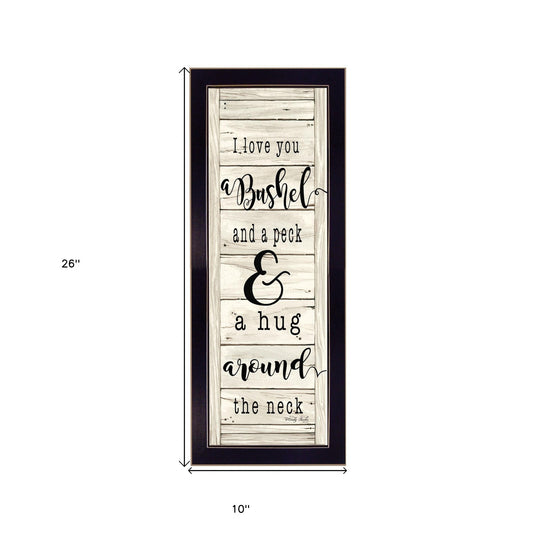 Hug Around The Neck Black Framed Print Wall Art