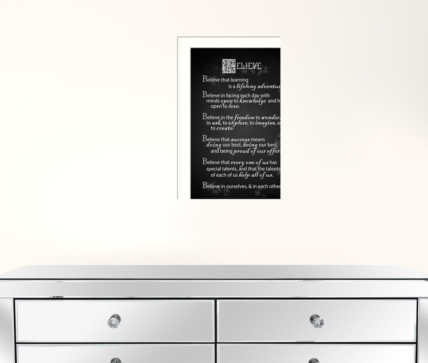 Believe 1 White Framed Print Wall Art