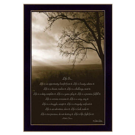 Life Is Black Framed Print Wall Art
