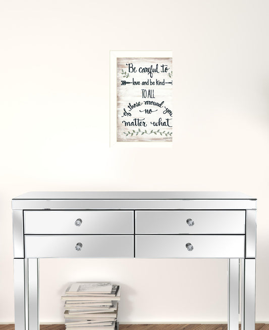 Be Careful 1 White Framed Print Wall Art