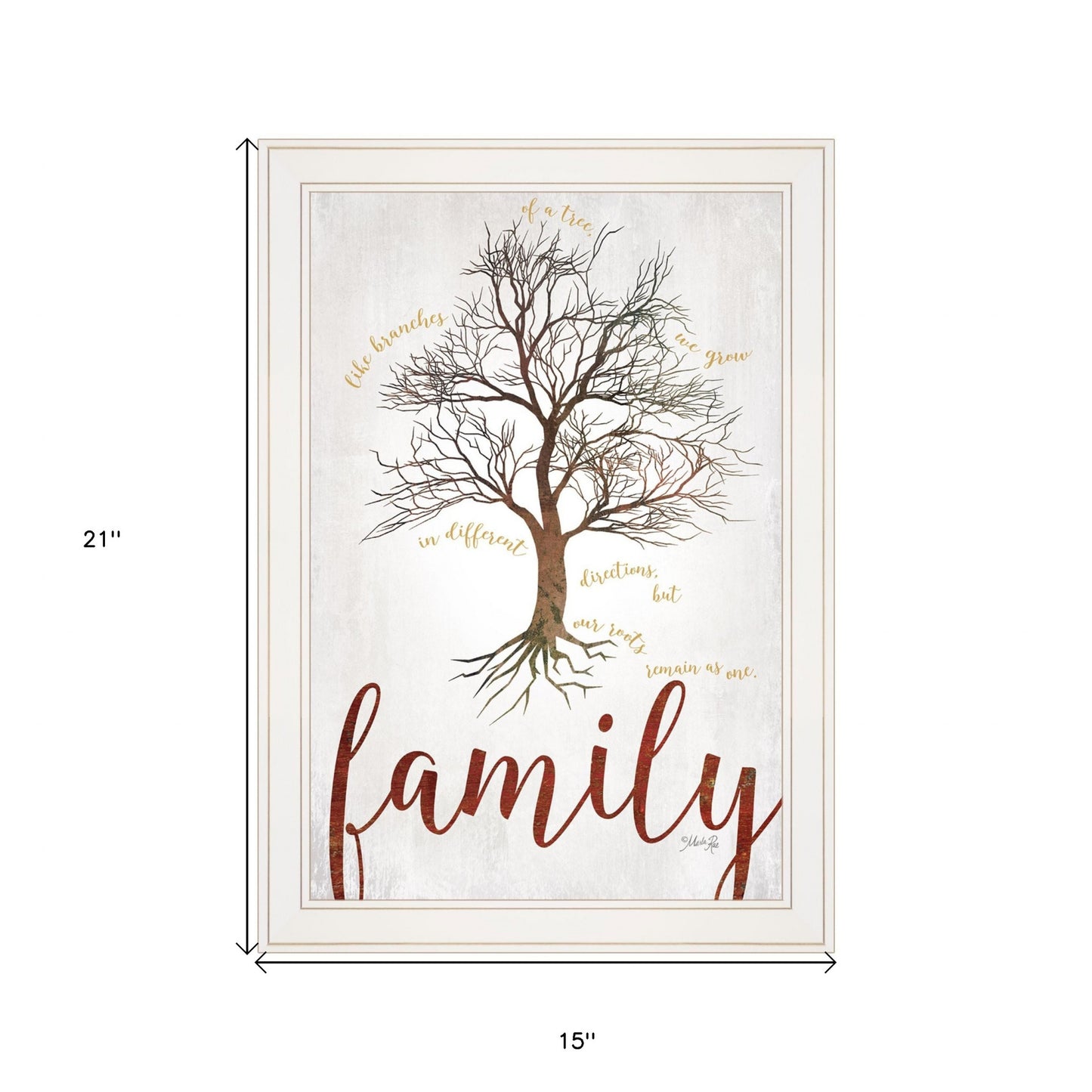 Family Tree 1 White Framed Print Wall Art