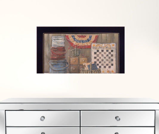 God Bless America 1 Black Framed Print Wall Art