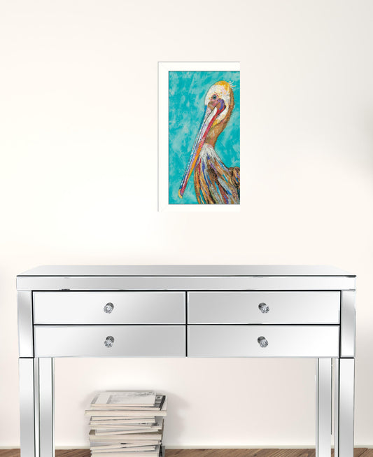 Pelican II White Framed Print Wall Art