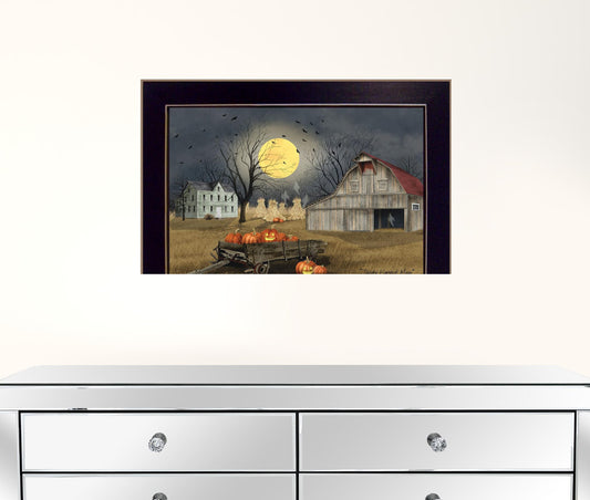 Spooky Harvest Moon 1 Black Framed Print Wall Art