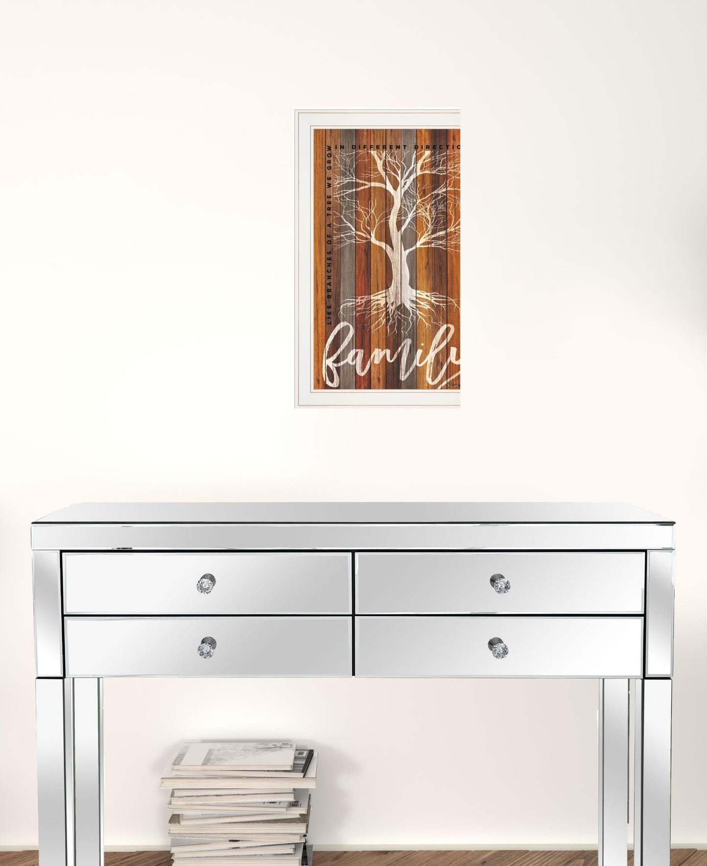 Family Roots 1 White Framed Print Wall Art