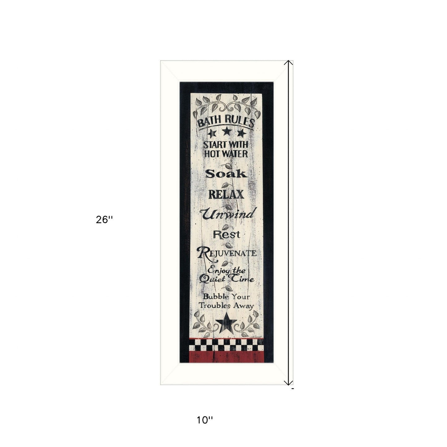 Bath Rules 7 White Framed Print Wall Art