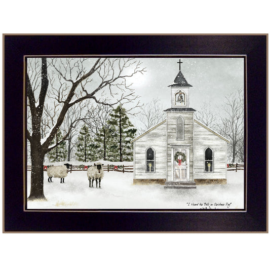 I Heard The Bells On Christmas 5 Black Framed Print Wall Art