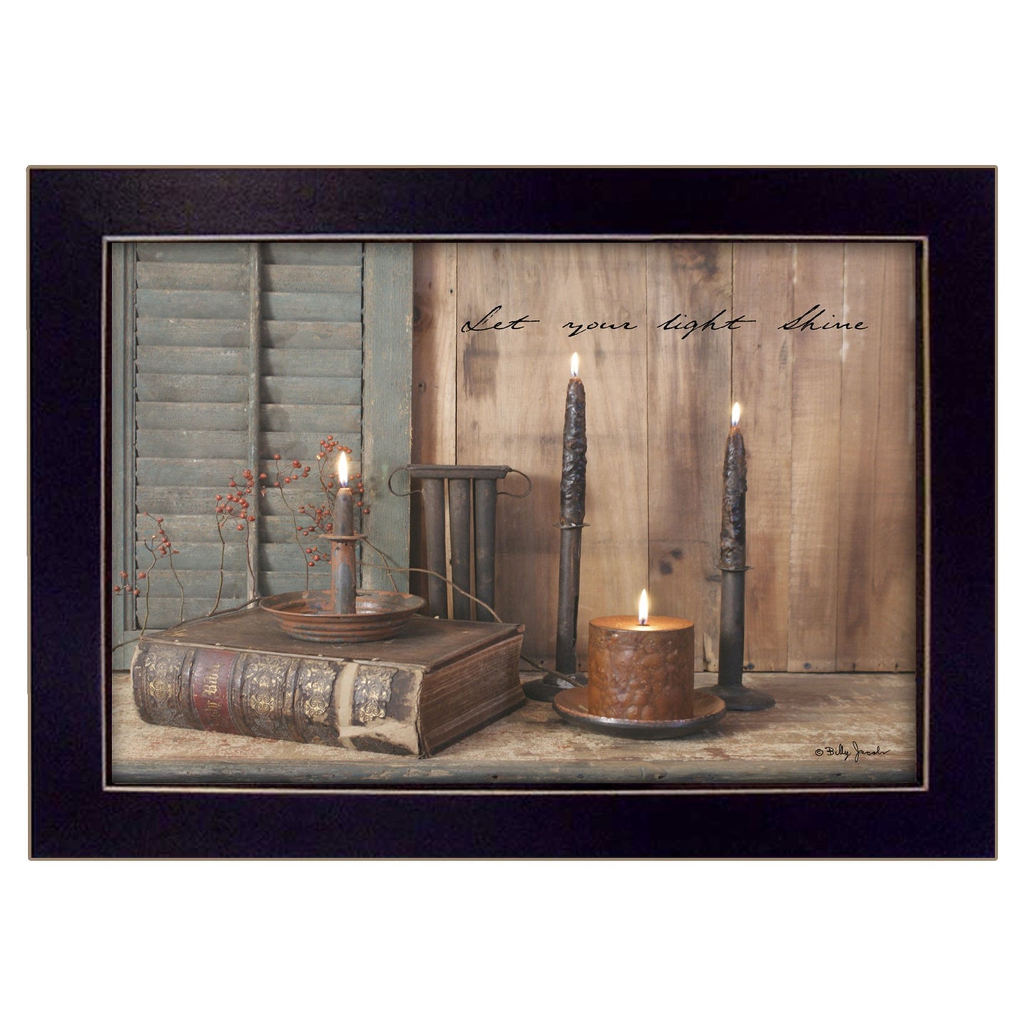 Let Your Light Shine Black Framed Print Wall Art