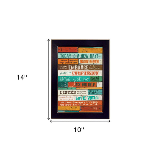 A New Day 1 Black Framed Print Wall Art