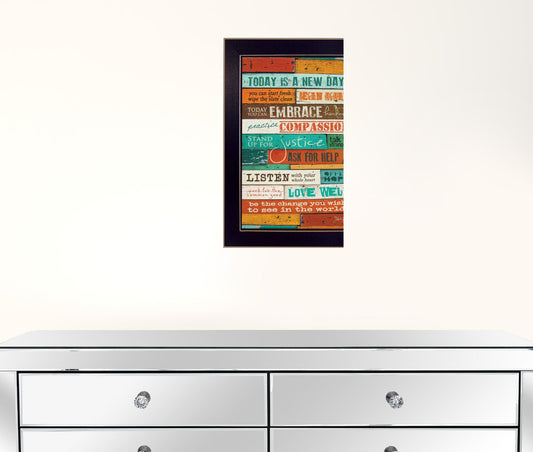 A New Day 1 Black Framed Print Wall Art