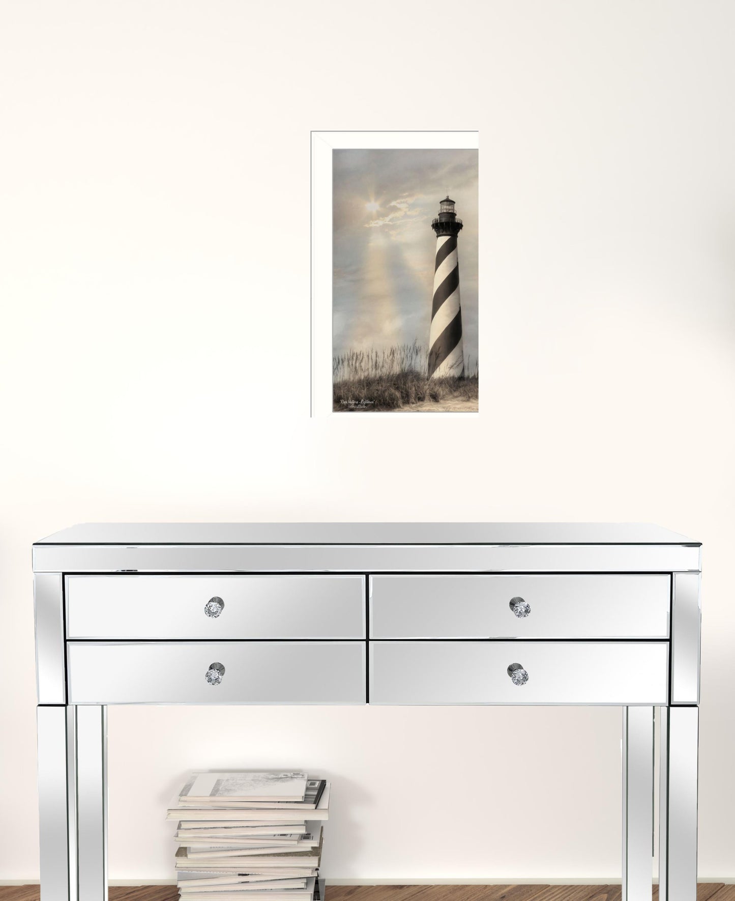 Cape Hatteras Lighthouse 2 White Framed Print Wall Art
