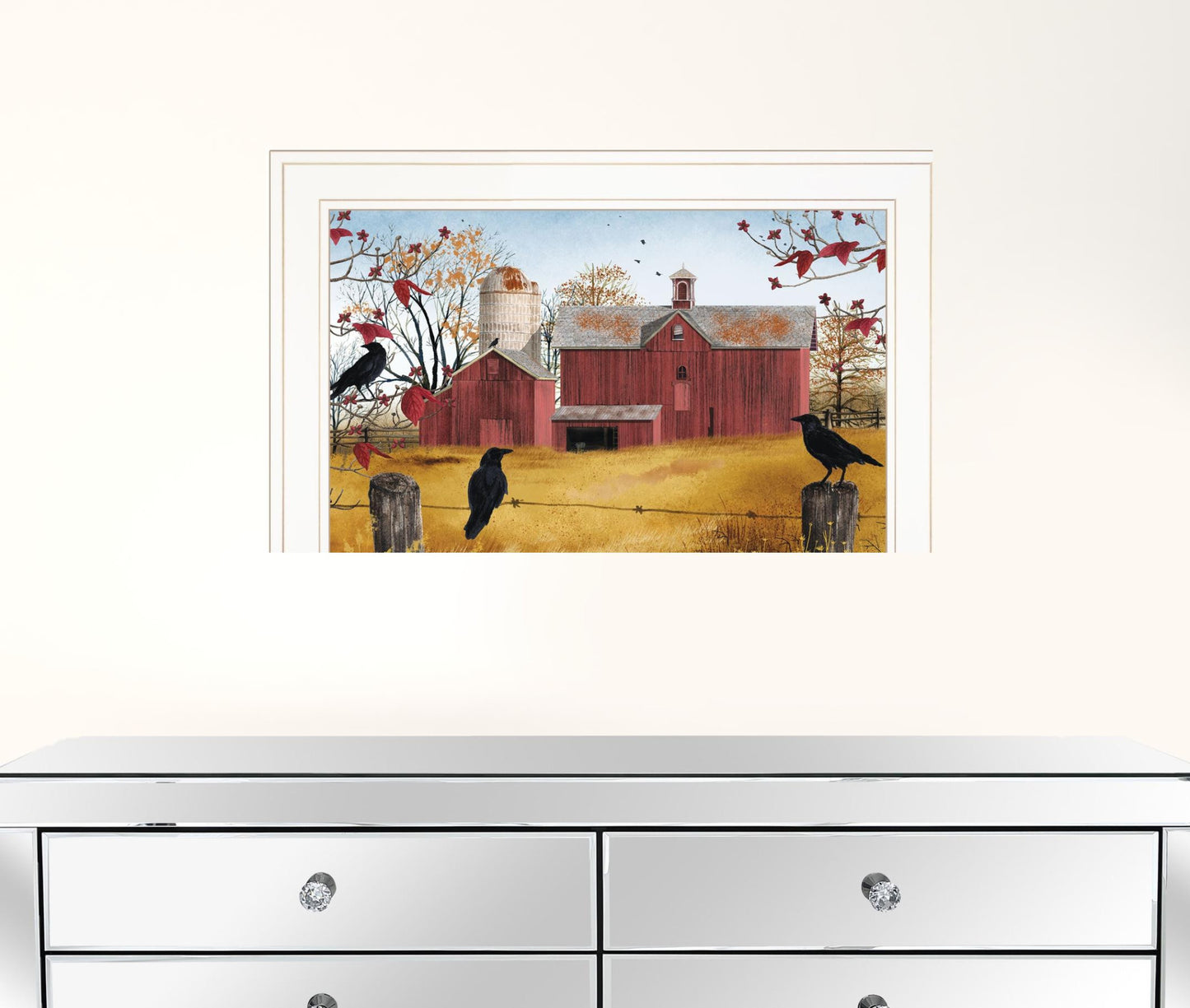 Autumn Gold 1 White Framed Print Wall Art