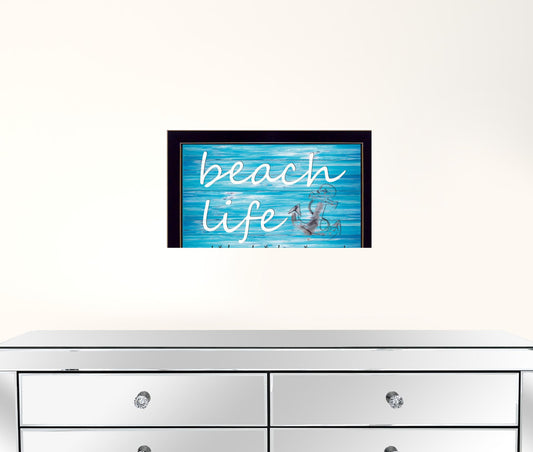 Beach Life 1 Black Framed Print Wall Art
