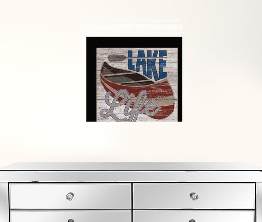Lake Life Canoe 1 Black Framed Print Wall Art