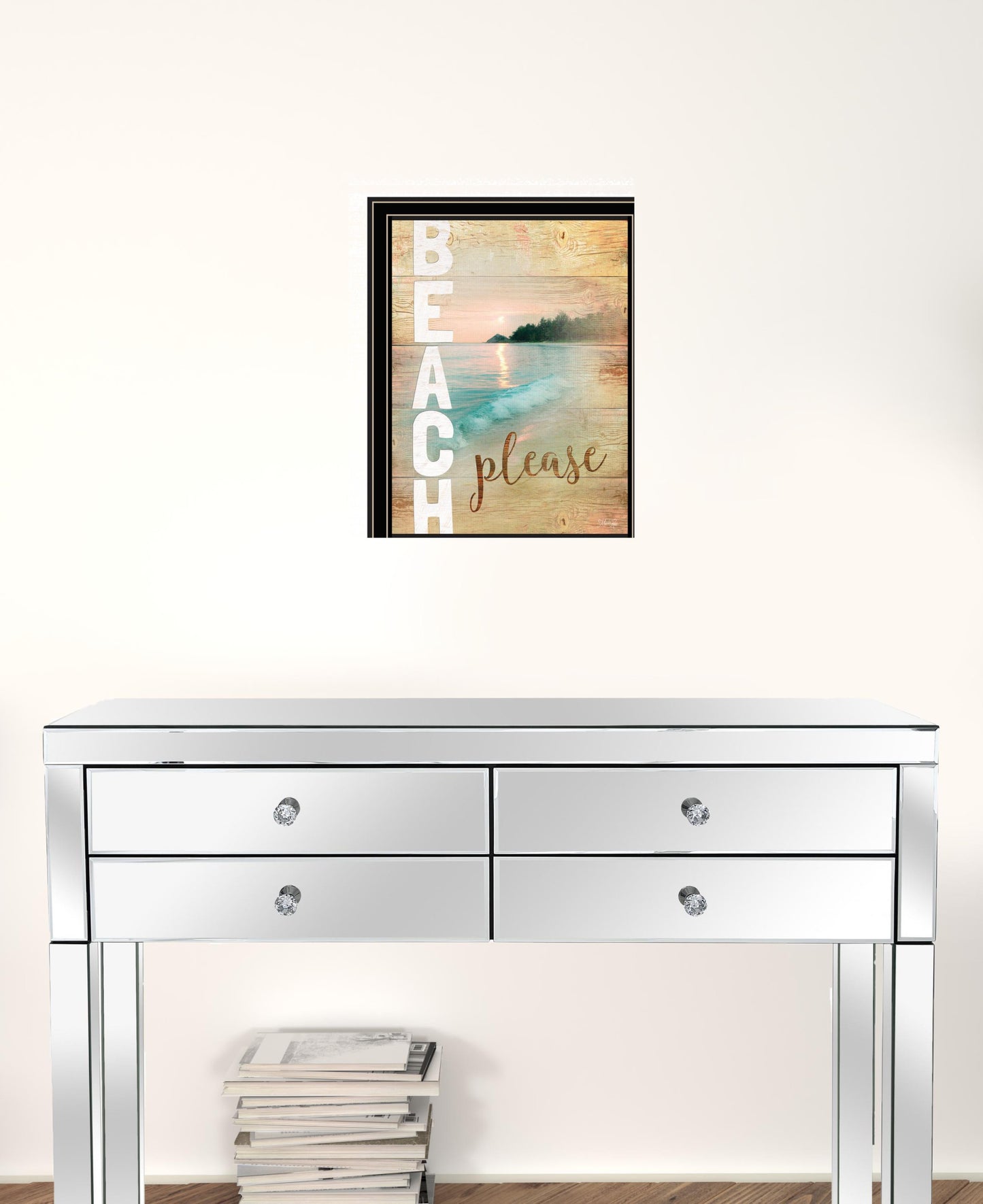 Beach Please 2 Black Framed Print Wall Art