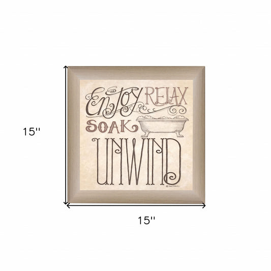 Soak & Relax 1 Brown Framed Print Wall Art