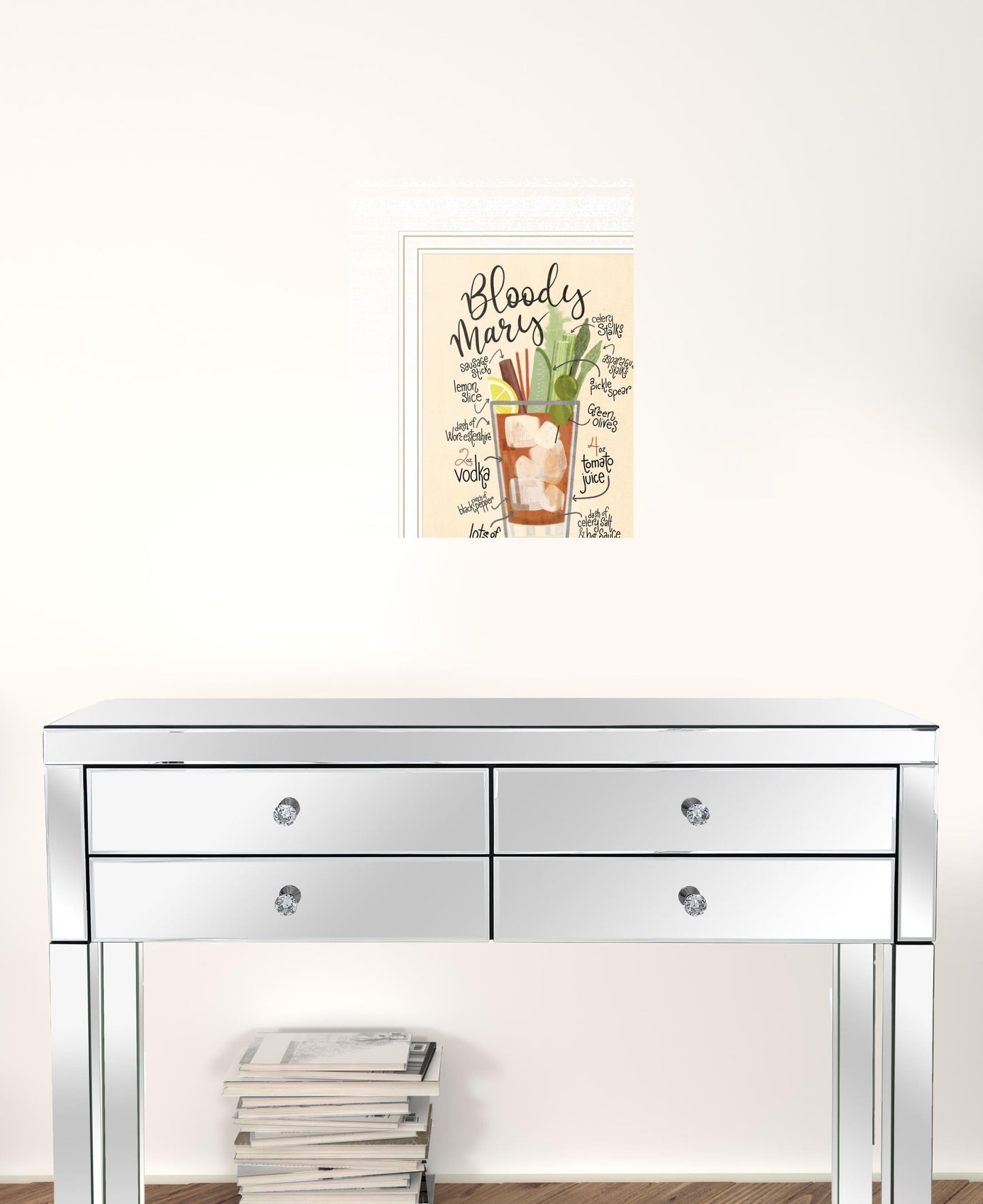 Bloody Mary White Framed Print Wall Art