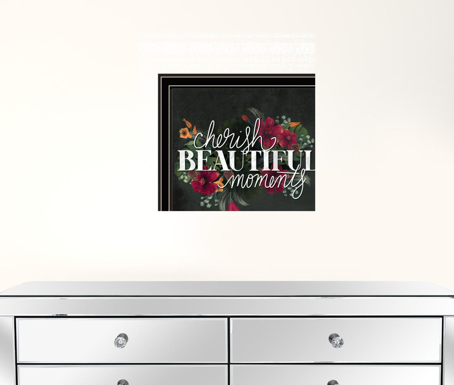 Cherish Beautiful Moments Black Framed Print Wall Art