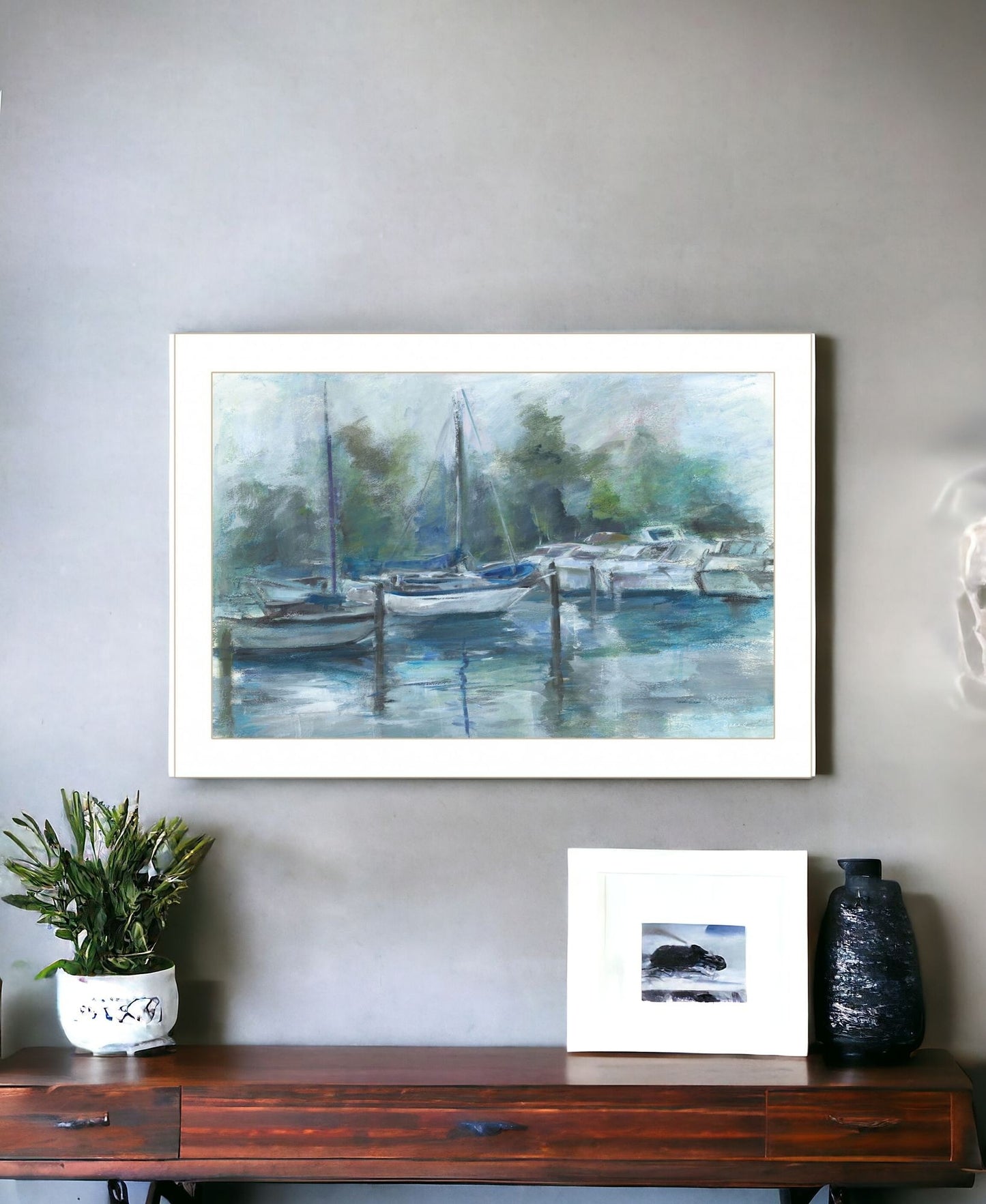 Lagoon 1 White Framed Print Wall Art