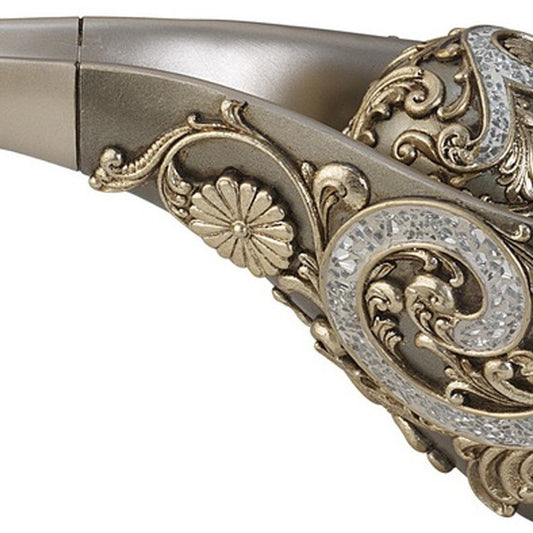 8" Silver Polyresin Filigree Decorative Bowl With Orbs