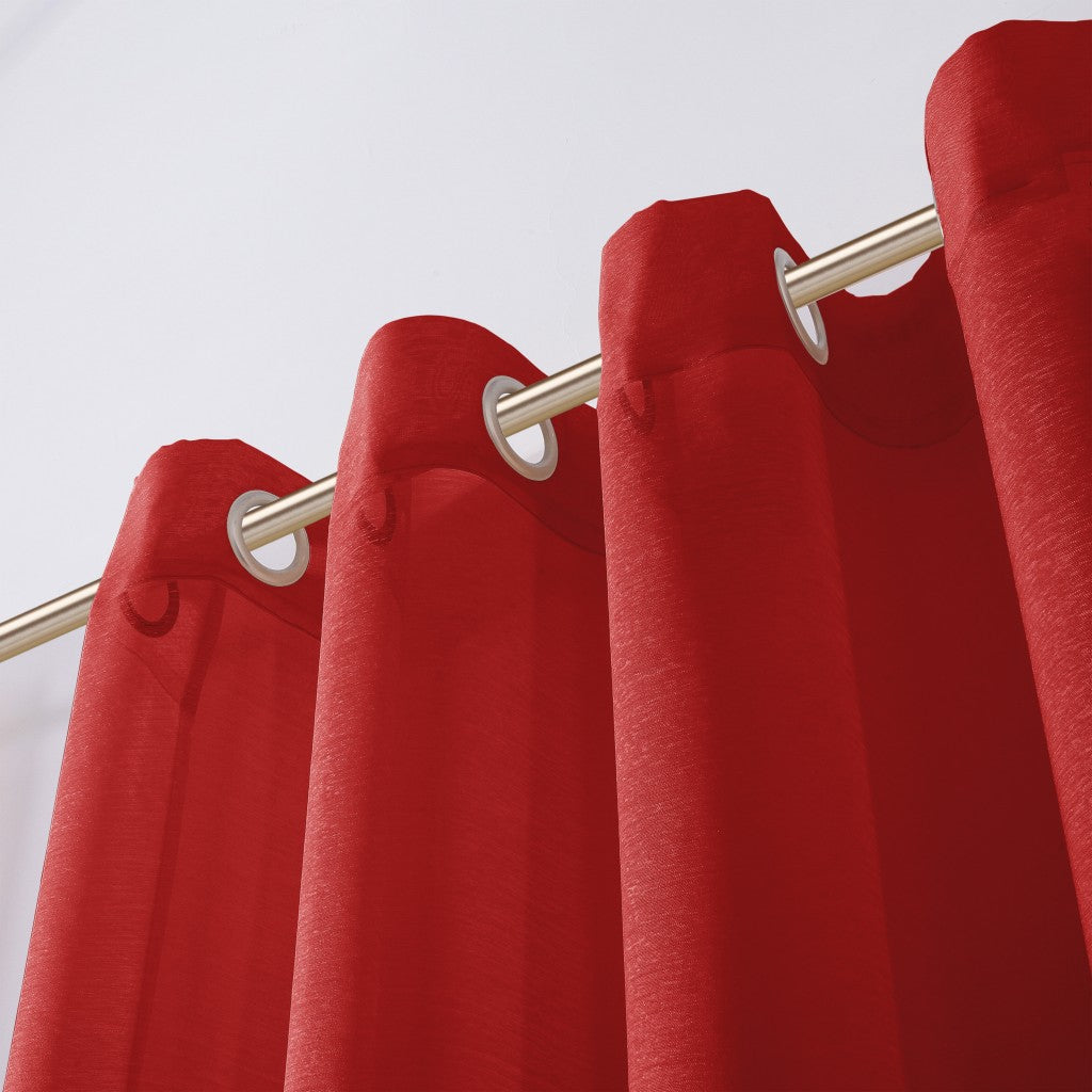 Set of Two 84" Red Solid Modern Window Panels