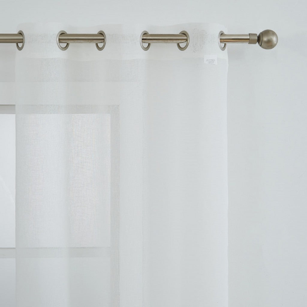 Set of Two 96" White Velvet Applique Window Panels