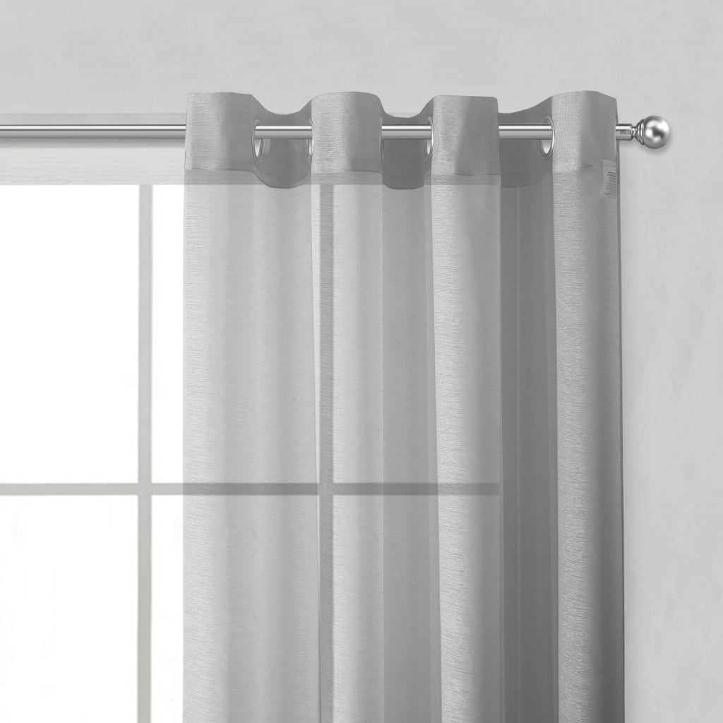 Set of Two 84" Silver Solid Modern Window Panels