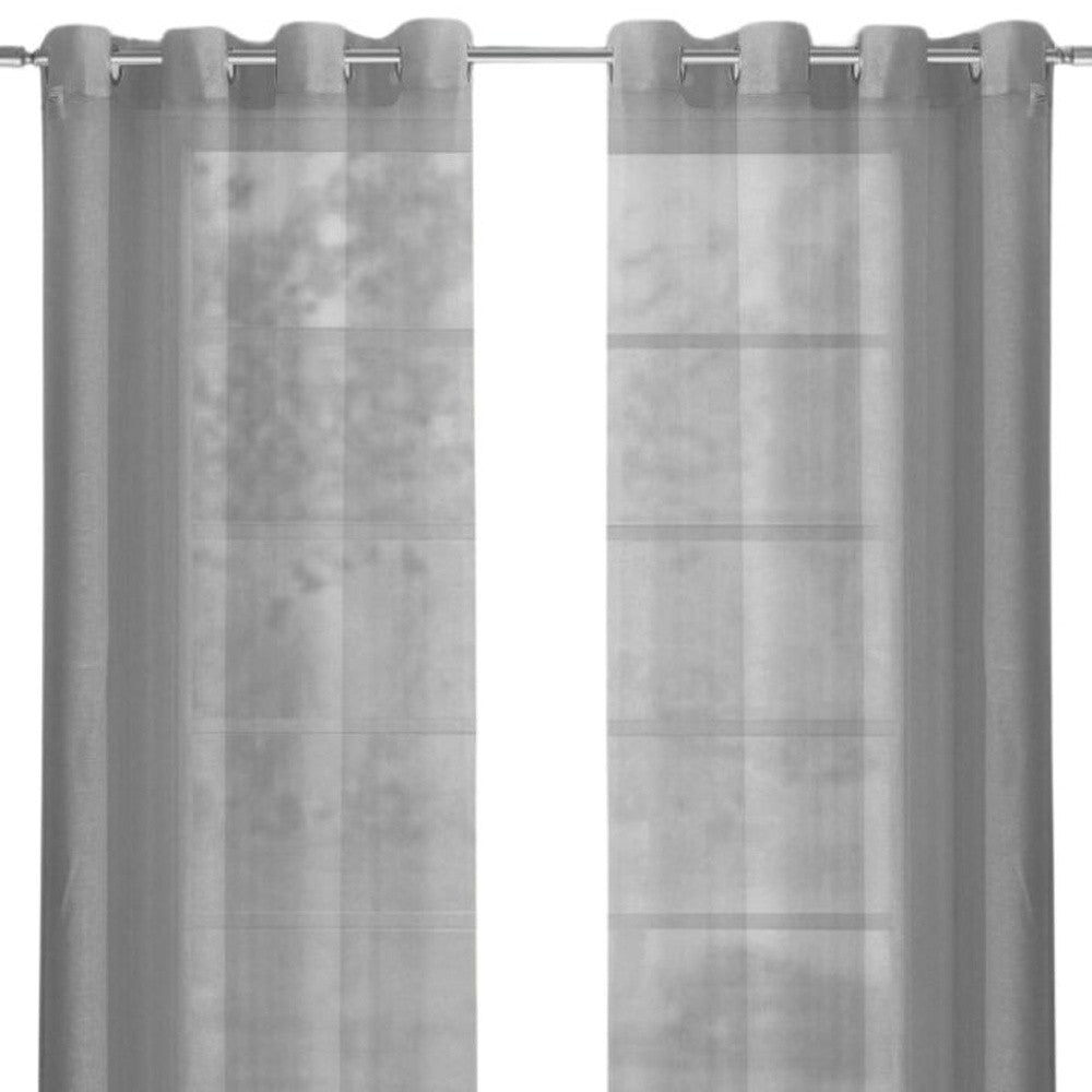 Set of Two 84" Silver Solid Modern Window Panels